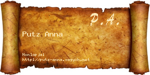 Putz Anna névjegykártya